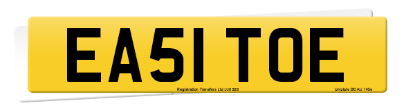 Registration number EA51 TOE